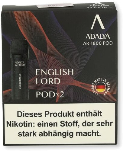 Adalya AR 1600 Prefilled Pod English Lord 2x2ml 20mg Adalya AR 1600 Prefilled Pod English Lord 2x2ml 20mg