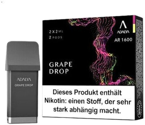 Adalya AR 1600 Prefilled Pod Grape Drop 2x2ml 12mg Adalya AR 1600 Prefilled Pod Grape Drop 2x2ml 12mg