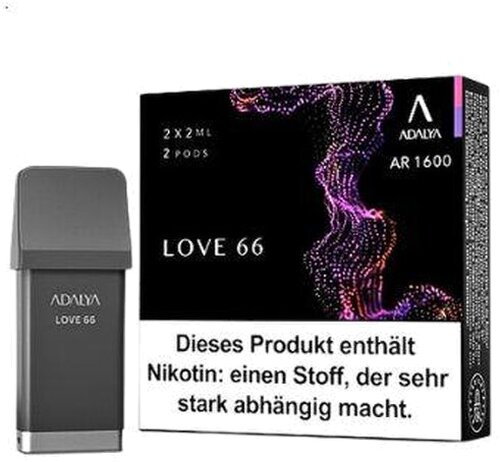 Adalya AR 1600 Prefilled Pod Love 66 2x2ml 12mg Adalya AR 1600 Prefilled Pod Love 66 2x2ml 12mg