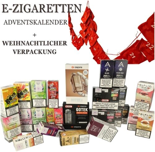 Adventskalender E-Zigarette mit Liquid und Prefilled Pods