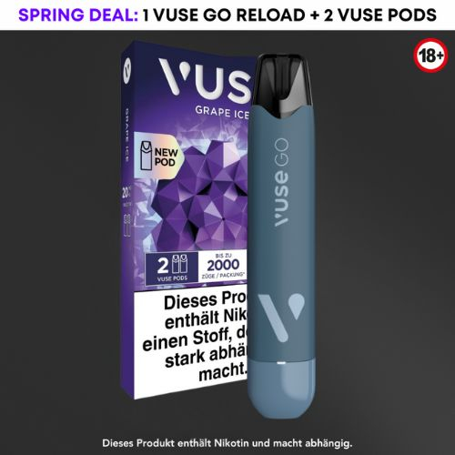 Aktion Vuse Go Reload + 1 Packung Grape Ice