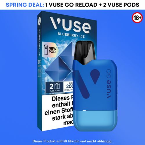 Aktion Vuse Go Reload + 1 Packung Blueberry Ice