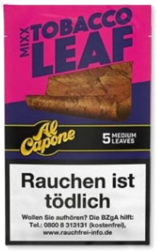 Al Capone Tobacco Leaf Mixx Zigarrenumblatt Medium  5 Stück