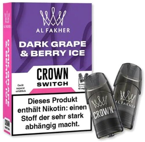 Al Fakher Crown Switch Pods Dark Grape & Berry Ice 2x2ml 18mg