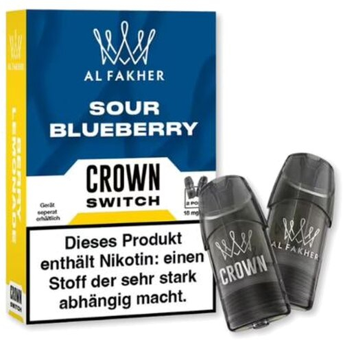 Al Fakher Crown Switch Pods Sour Blueberry 2x2ml 18mg