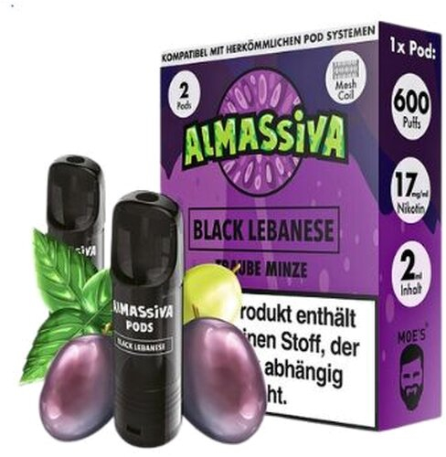 Al Massiva Black Lebanese Prefilled Pod 2x2ml Grape Mint 17mg