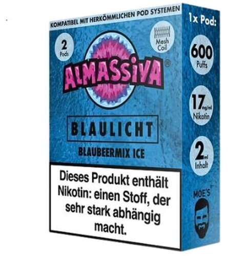 Al Massiva Blaulicht Prefilled Pod 2x2ml Blueberry Mix Ice 17mg