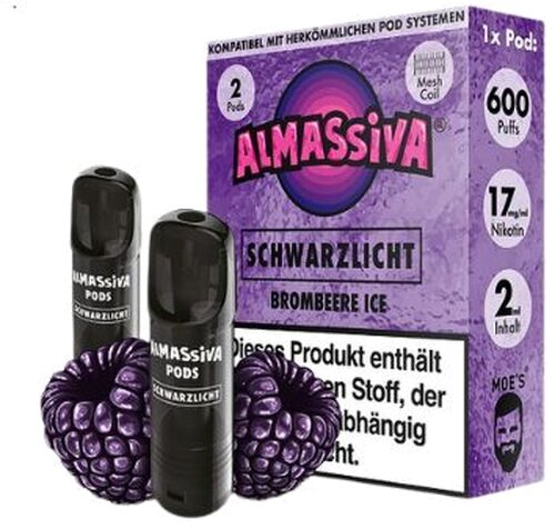 Al Massiva Schwarzlicht Prefilled Pod 2x2ml Blackberry Ice 17mg
