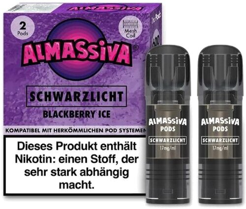 Al Massiva Schwarzlicht Prefilled Pod 2x2ml Blackberry Ice 17mg