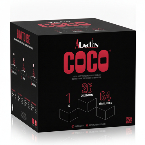 Aladin Coco Wasserpfeifenkohle Kokosnuss 26mm 1kg