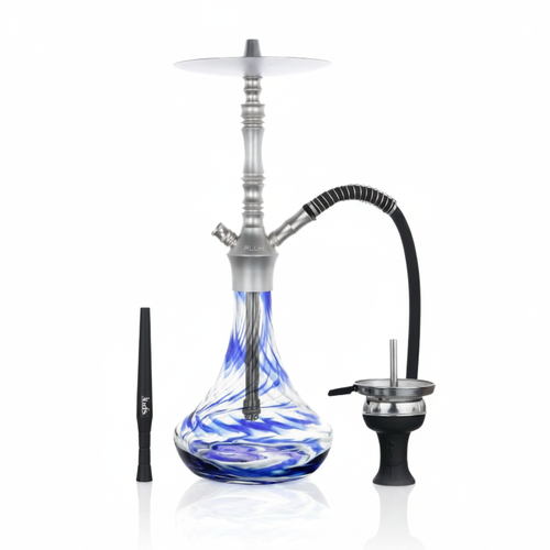 Aladin Wasserpfeife Alux blau 54 cm hoch 1 Anschluss
