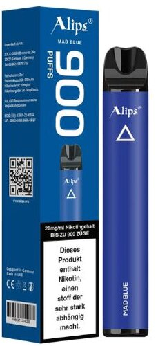 Alips 900 Mad Blue Einweg E-Zigarette 20mg Alips 900 Mad Blue Einweg E-Zigarette 20mg