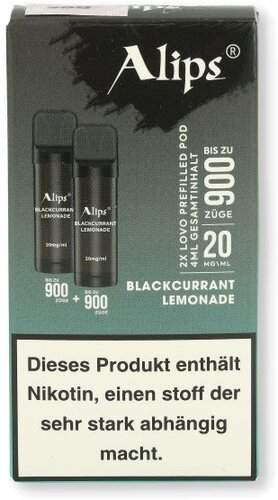Alips Lovo Blackcurrant Lemonade Prefilled Pods 2x2ml 20mg/ml Alips Lovo Blackcurrant Lemonade Prefilled Pods 2x2ml 20mg/ml
