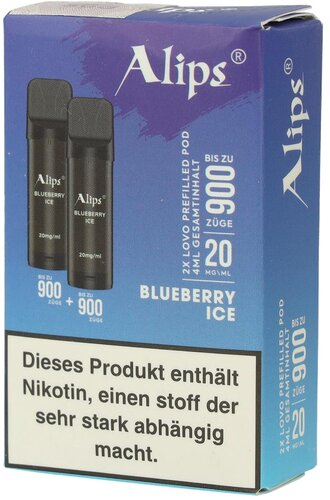 Alips Lovo Blueberry Ice Prefilled Pods 2x2ml 20mg/ml Alips Lovo Blueberry Ice Prefilled Pods 2x2ml 20mg/ml