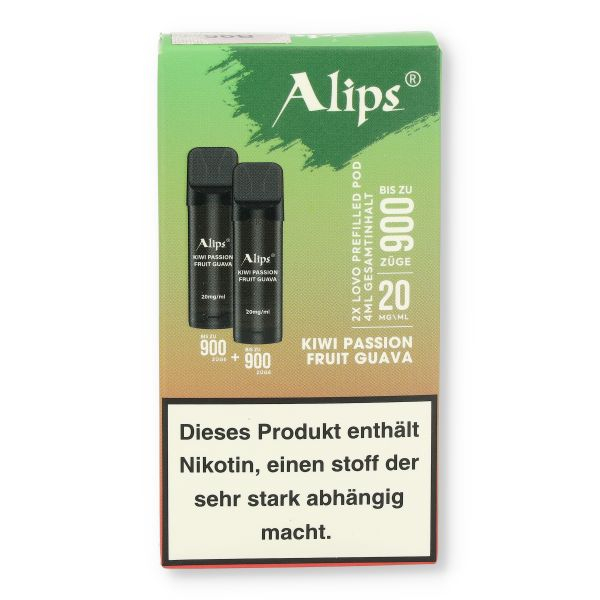 Alips Lovo Kiwi Passion Fruit Guava Prefilled Pods 2x2ml 20mg/ml Alips Lovo Kiwi Passion Fruit Guava Prefilled Pods 2x2ml 20mg/ml