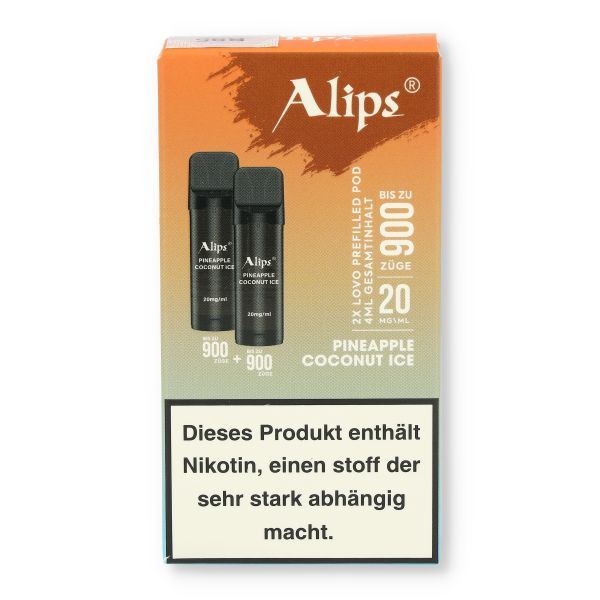 Alips Lovo Pineapple Coconut Ice Prefilled Pods 2x2ml 20mg/ml Alips Lovo Pineapple Coconut Ice Prefilled Pods 2x2ml 20mg/ml