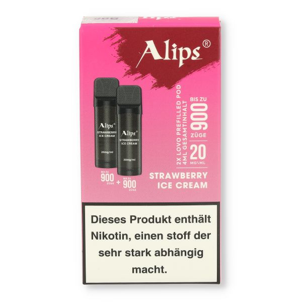 Alips Lovo Strawberry Ice Cream Prefilled Pods 2x2ml 20mg/ml Alips Lovo Strawberry Ice Cream Prefilled Pods 2x2ml 20mg/ml