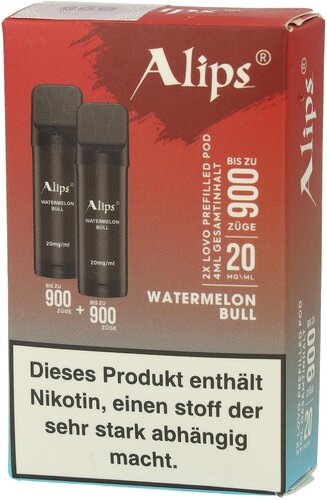 Alips Lovo Watermelon Bull Prefilled Pods 2x2ml 20mg/ml Alips Lovo Watermelon Bull Prefilled Pods 2x2ml 20mg/ml