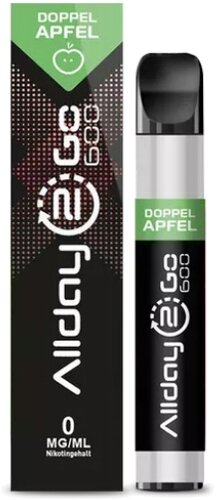 Allday 2 Go Einweg E-Zigarette Doppelapfel Aroma 0mg