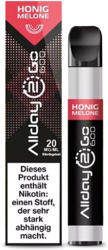 Allday 2 Go Einweg E-Zigarette Nikotinsalz Honigmelone Aroma 20mg Allday 2 Go Einweg E-Zigarette Nikotinsalz Honigmelone Aroma 20mg