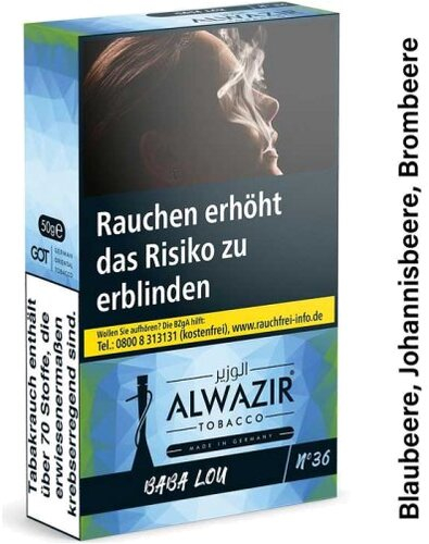 Alwazir Baba Lou No. 36 Shisha Tabak 50g Alwazir Baba Lou No. 36 Shisha Tabak 50g