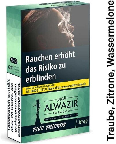 Alwazir Five Friends No. 49 Shisha Tabak 50g Alwazir Five Friends No. 49 Shisha Tabak 50g