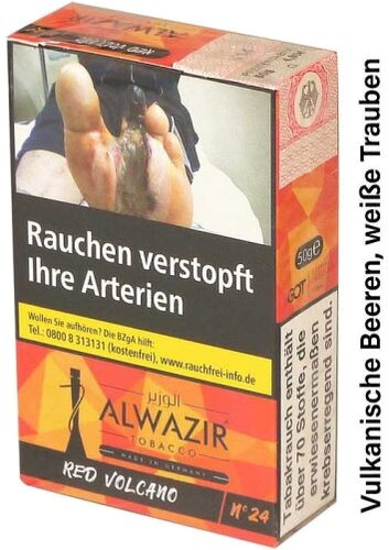 Alwazir Red Volcano No.24 Shisha Tabak 50g Alwazir Red Volcano No.24 Shisha Tabak 50g