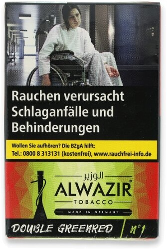 Alwazir Shisha Tabak Double Greenred No. 1 20g Alwazir Shisha Tabak Double Greenred No. 1 20g