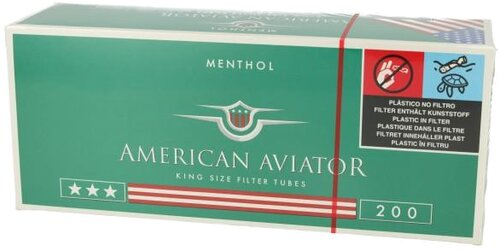 American Aviator Menthol Zigarettenhülsen 200 Stück American Aviator Menthol Zigarettenhülsen 200 Stück