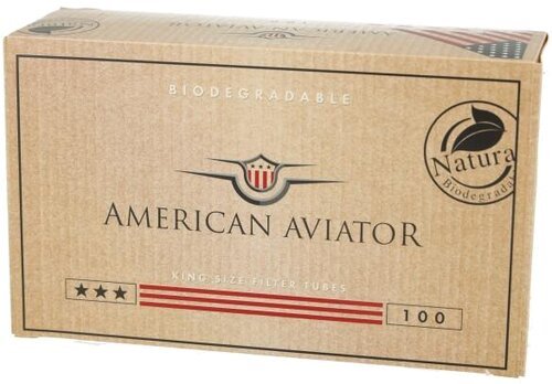 American Aviator Zigarettenhülsen Biologisch abbaubar 100 Stück American Aviator Zigarettenhülsen Biologisch abbaubar 100 Stück