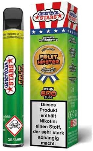 American Stars Einweg E-Zigarette Fruit Hipster Aroma 20mg American Stars Einweg E-Zigarette Fruit Hipster Aroma 20mg