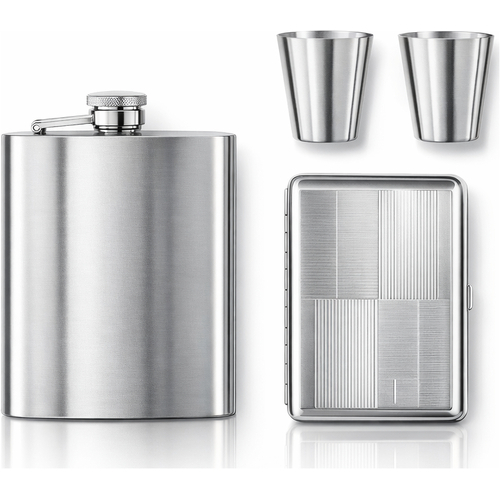 Angelo Flachmann Set Chrom 6oz