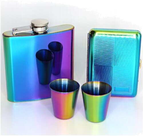 Angelo Flachmann Set Rainbow 6oz. Angelo Flachmann Set Rainbow 6oz.