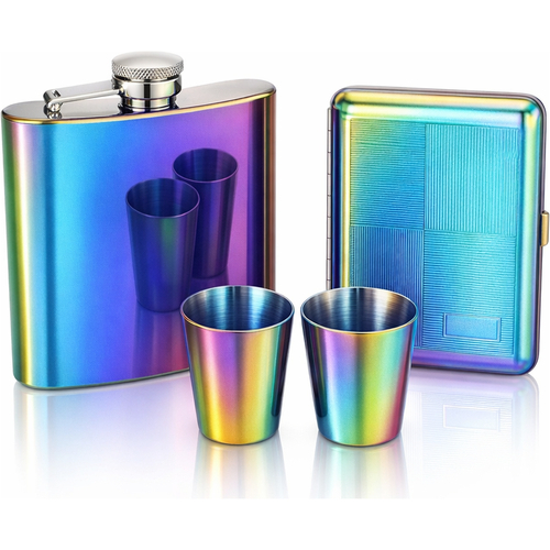 Angelo Flachmann Set Rainbow 6oz.