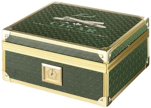 Angelo Humidor mit goldfarbenen Metallrahmen grün