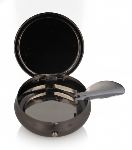 Angelo Taschenaschenbecher mit Zigarettenablage Glänzend Gunmetal