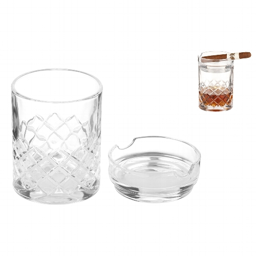 Angelo Whiskyglas mit Zigarrenascher aus Glas Angelo Whiskyglas mit Zigarrenascher aus Glas