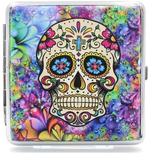 Angelo Zigaretten Etui Mexican Skull 20er Gelb-Bunt Angelo Zigaretten Etui Mexican Skull 20er Gelb-Bunt