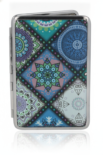 Angelo Zigarettenetui Boho Mandala 2v4 Blau-Grün