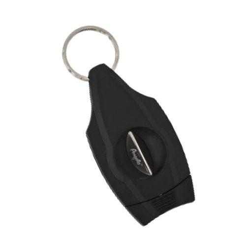 Angelo Zigarrenschneider V-Cut mit Ring Schwarz Kunststoff