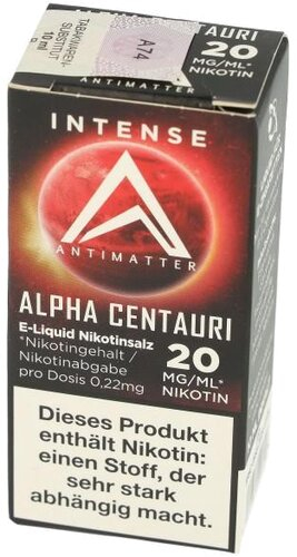 Antimatter Intense Nikotinsalzliquid Alpha Centauri 10ml 20mg Antimatter Intense Nikotinsalzliquid Alpha Centauri 10ml 20mg