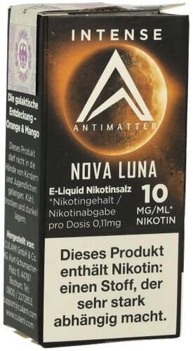 Antimatter Intense Nikotinsalzliquid Nova Luna 10ml 10mg Antimatter Intense Nikotinsalzliquid Nova Luna 10ml 10mg