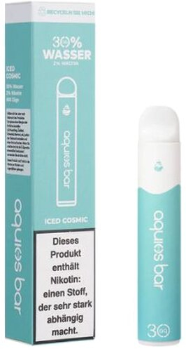 Aquios Bar Iced Cosmic Einweg E-Zigarette auf Wasser Basis 20mg Aquios Bar Iced Cosmic Einweg E-Zigarette auf Wasser Basis 20mg