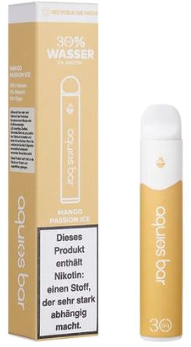 Aquios Bar Mango Passion Ice  Einweg E-Zigarette auf Wasser Basis 20mg Aquios Bar Mango Passion Ice  Einweg E-Zigarette auf Wasser Basis 20mg