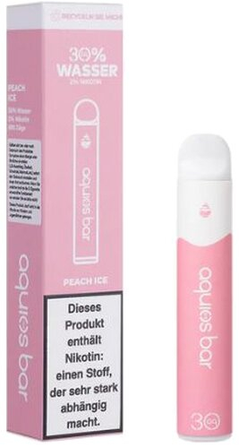 Aquios Bar Peach Ice Einweg E-Zigarette auf Wasser Basis 20mg Aquios Bar Peach Ice Einweg E-Zigarette auf Wasser Basis 20mg