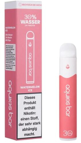 Aquios Bar Watermelon Ice Einweg E-Zigarette auf Wasser Basis 20mg Aquios Bar Watermelon Ice Einweg E-Zigarette auf Wasser Basis 20mg