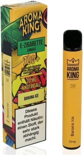Aroma King 700+ Einweg E-Shisha Banana Ice 20 mg Nikotin Aroma King 700+ Einweg E-Shisha Banana Ice 20 mg Nikotin