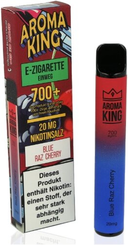 Aroma King 700+ Einweg E-Shisha Blue Razz Cherry 20 mg Nikotin