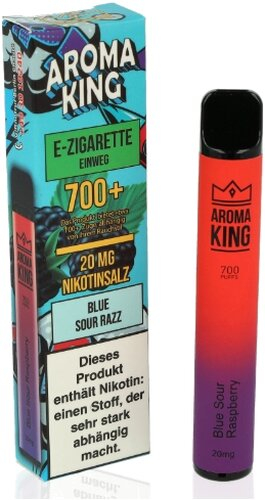 Aroma King 700+ Einweg E-Shisha Blue Sour Razz 20 mg Nikotin