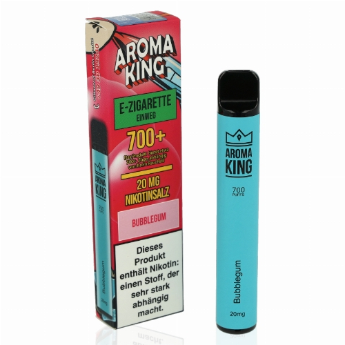 Aroma King 700+ Einweg E-Shisha Bubblegum 20 mg Nikotin Aroma King 700+ Einweg E-Shisha Bubblegum 20 mg Nikotin
